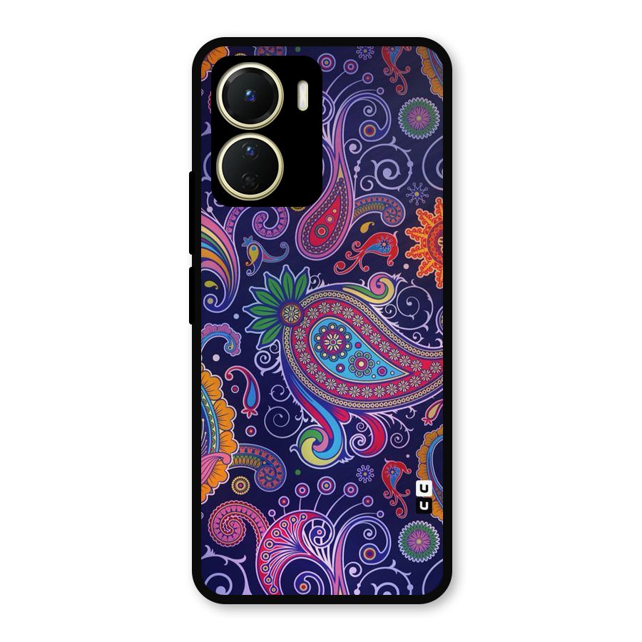 Mehendi Pattern Metal Back Case for Vivo Y16