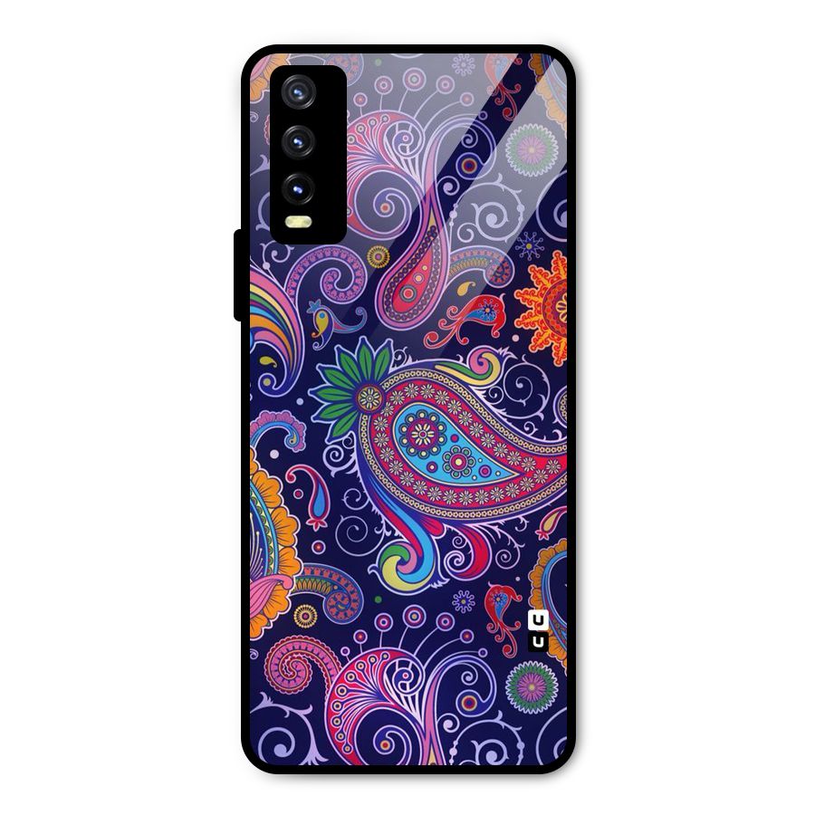 Mehendi Pattern Metal Back Case for Vivo Y20g