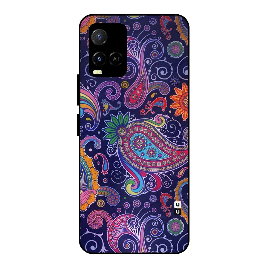 Mehendi Pattern Metal Back Case for Vivo Y21T