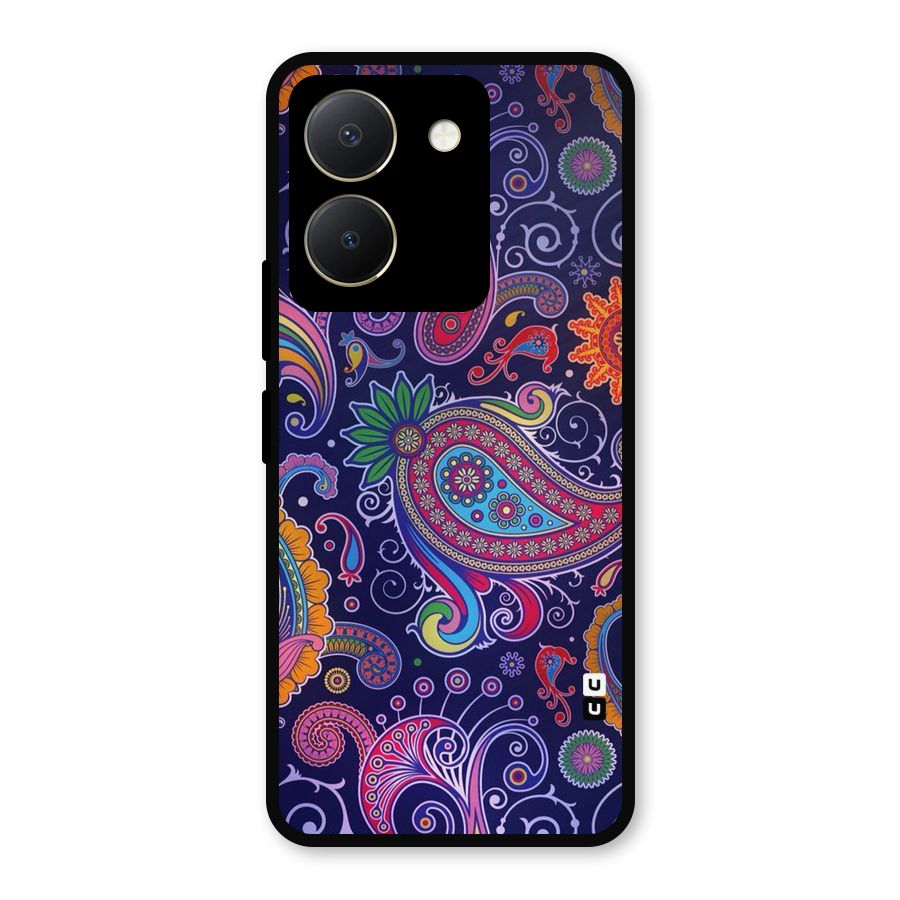 Mehendi Pattern Metal Back Case for Vivo Y36