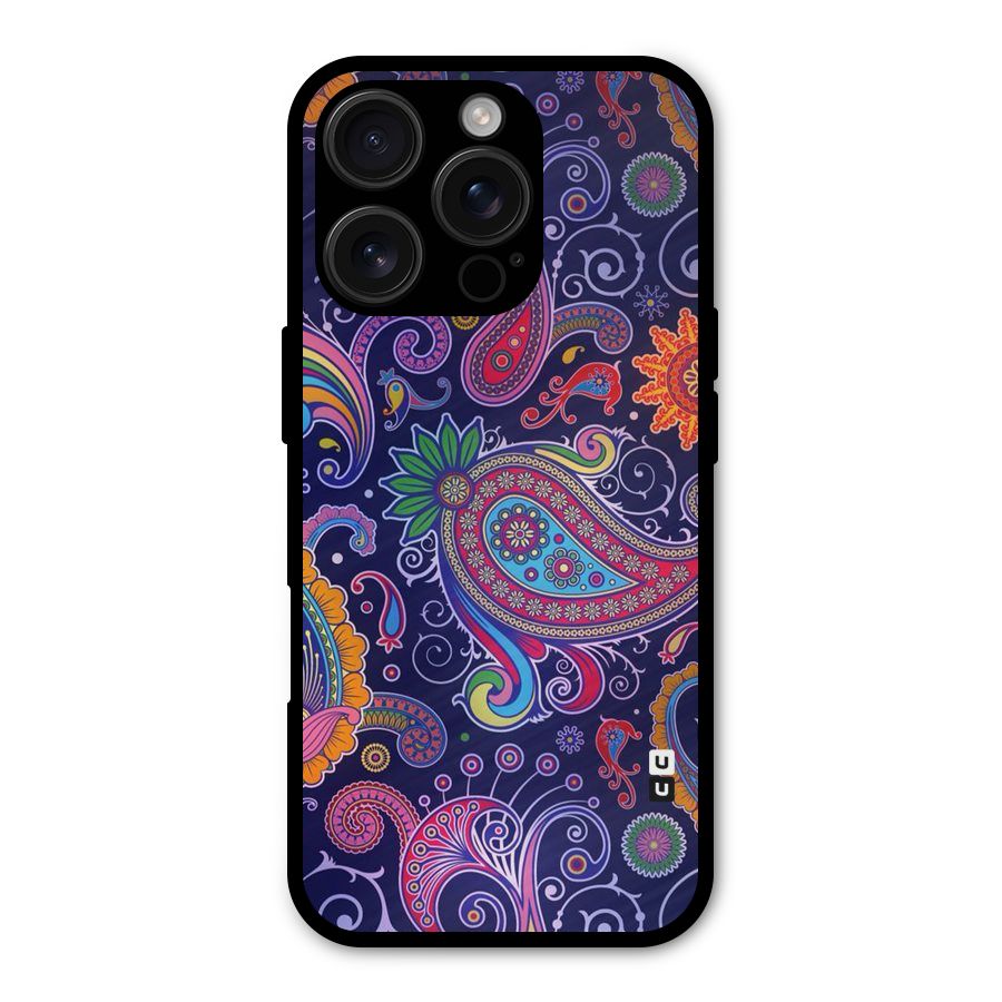 Mehendi Pattern Metal Back Case for iPhone 16 Pro