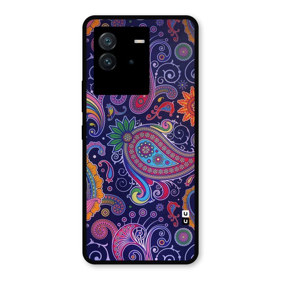 Mehendi Pattern Metal Back Case for iQOO Neo 6 5G