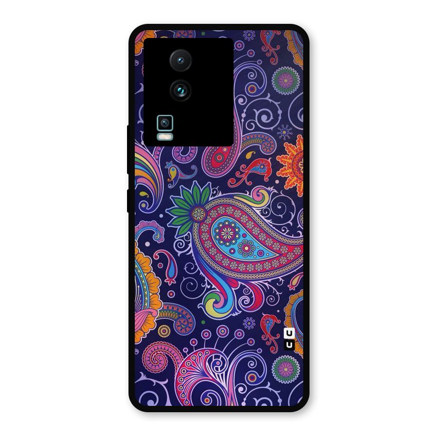 Mehendi Pattern Metal Back Case for iQOO Neo 7