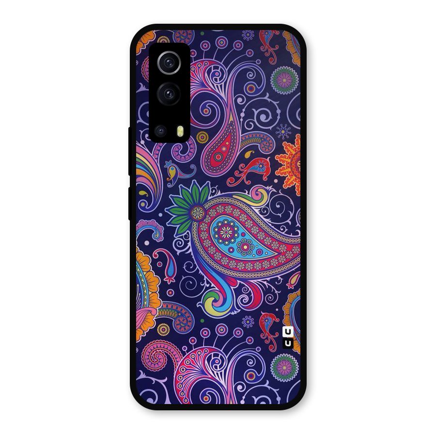 Mehendi Pattern Metal Back Case for iQOO Z3