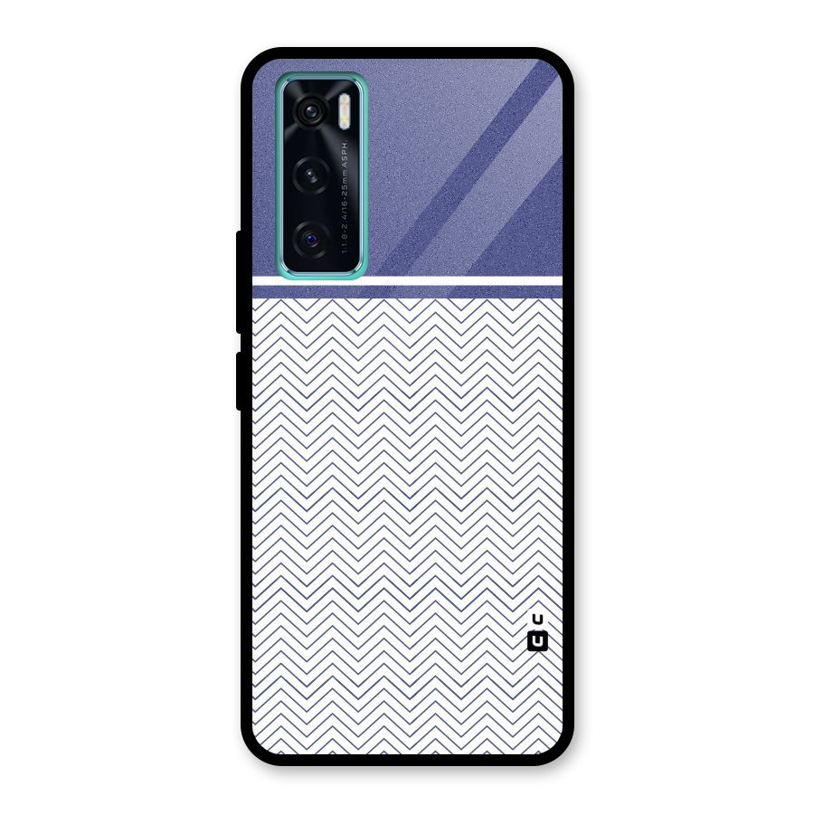 Melange Striped Pattern Glass Back Case for Vivo V20 SE