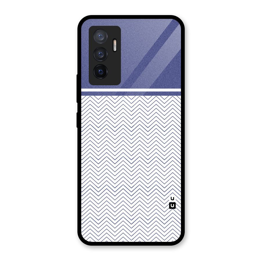 Melange Striped Pattern Glass Back Case for Vivo V23e