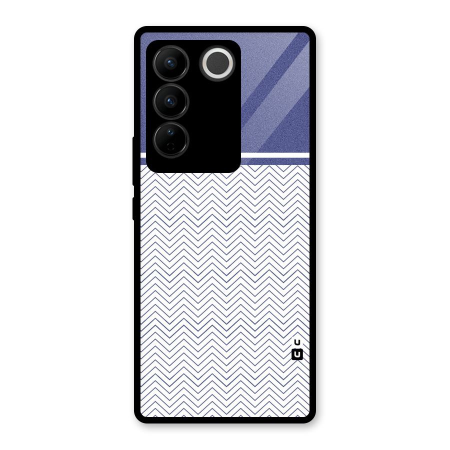Melange Striped Pattern Glass Back Case for Vivo V27 Pro