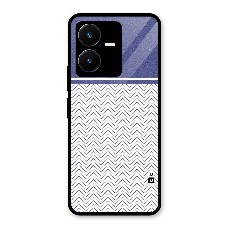 Melange Striped Pattern Glass Back Case for Vivo Y22s