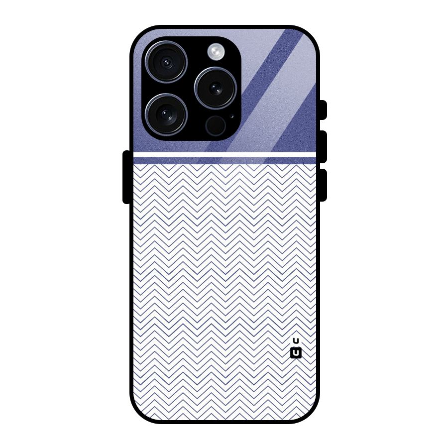 Melange Striped Pattern Glass Back Case for iPhone 15 Pro