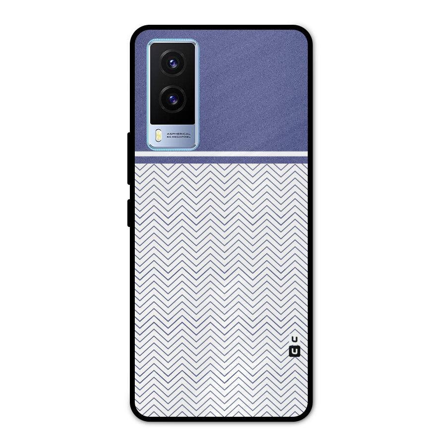 Melange Striped Pattern Metal Back Case for Vivo V21e 5G