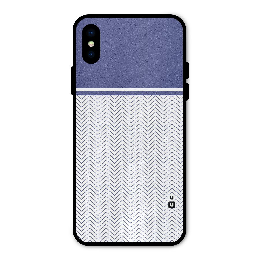 Melange Striped Pattern Metal Back Case for iPhone XS