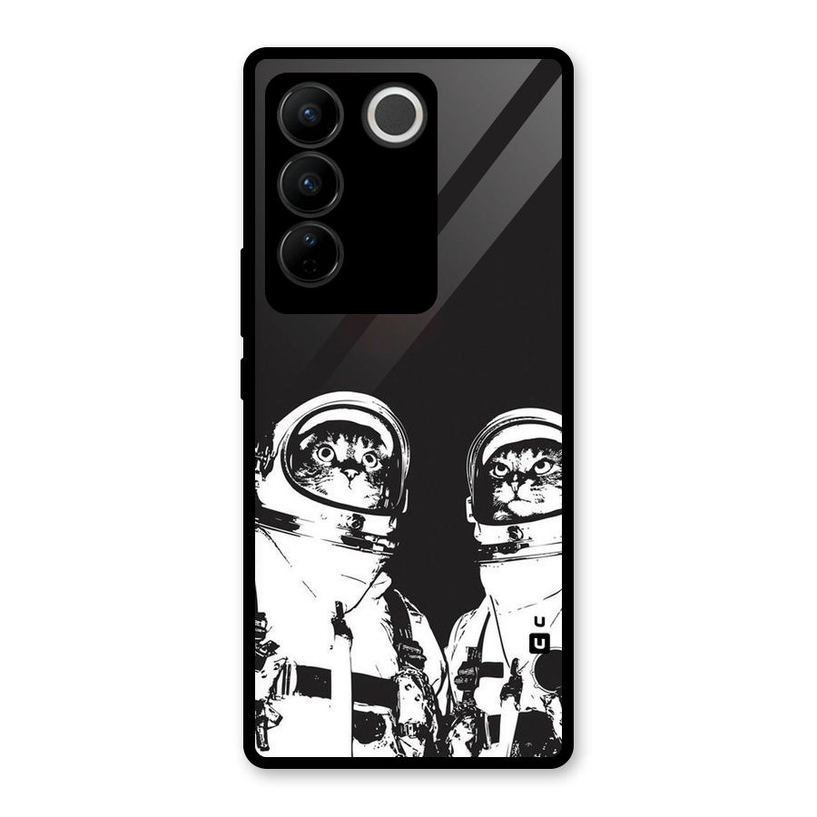 Meow Moon Glass Back Case for Vivo V27