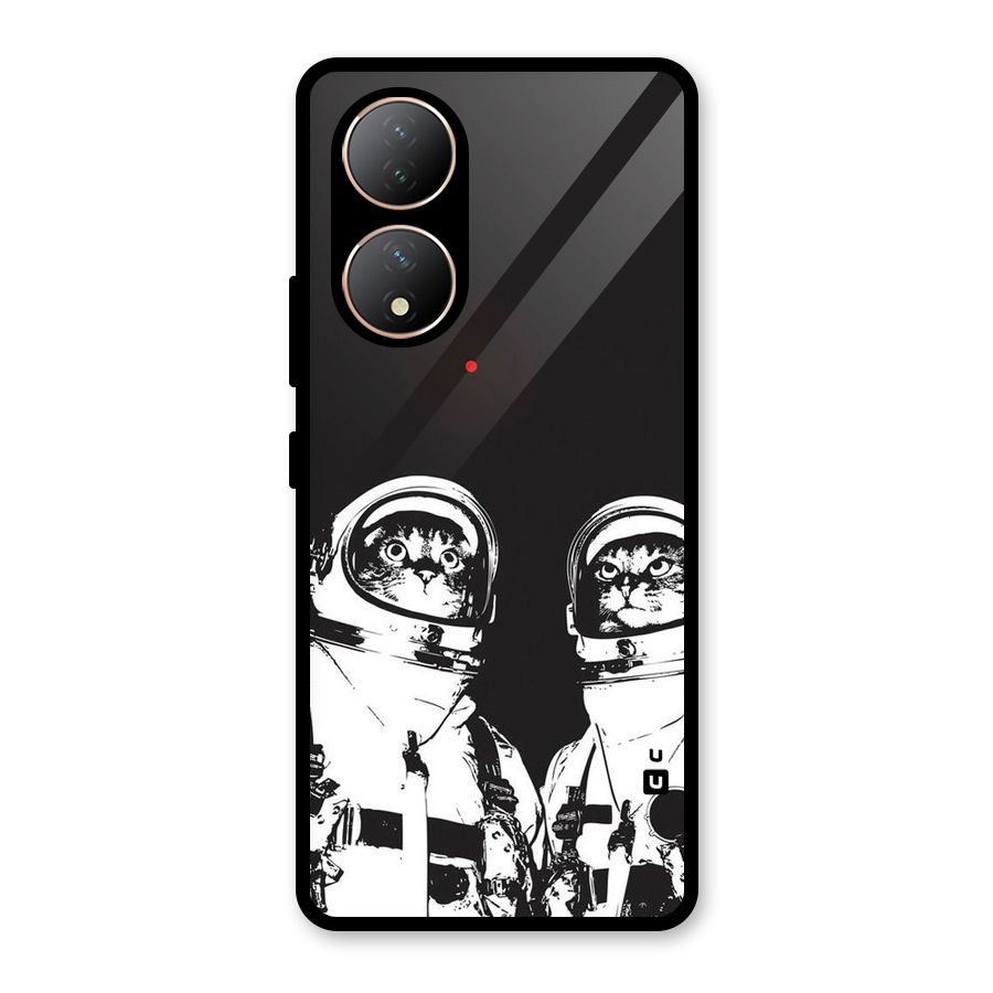Meow Moon Glass Back Case for Vivo Y100A