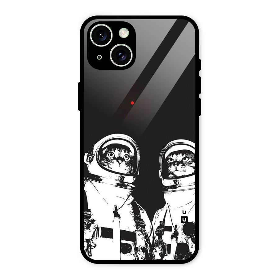 Meow Moon Glass Back Case for iPhone 15 Plus