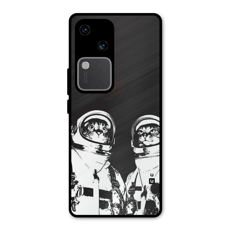 Meow Moon Metal Back Case for Vivo V30 Pro