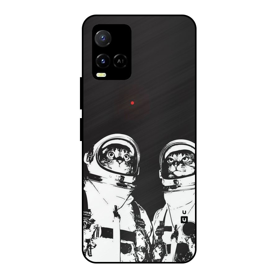 Meow Moon Metal Back Case for Vivo Y21 2021
