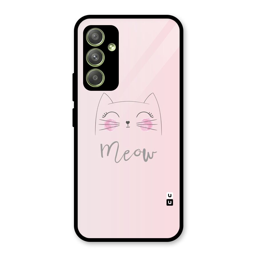 Meow Pink Glass Back Case for Galaxy A54