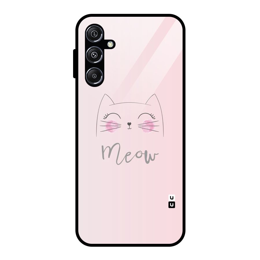 Meow Pink Glass Back Case for Galaxy M34 5G