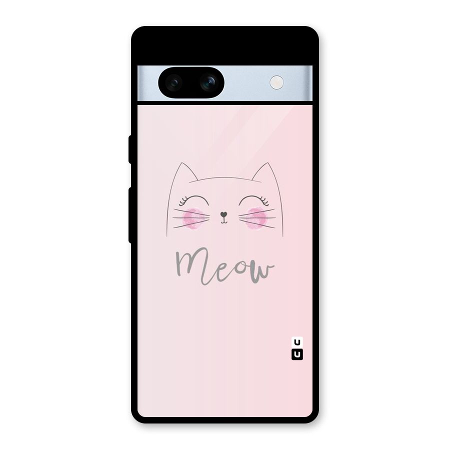Meow Pink Glass Back Case for Google Pixel 7a