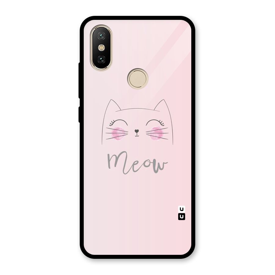 Meow Pink Glass Back Case for Redmi A2