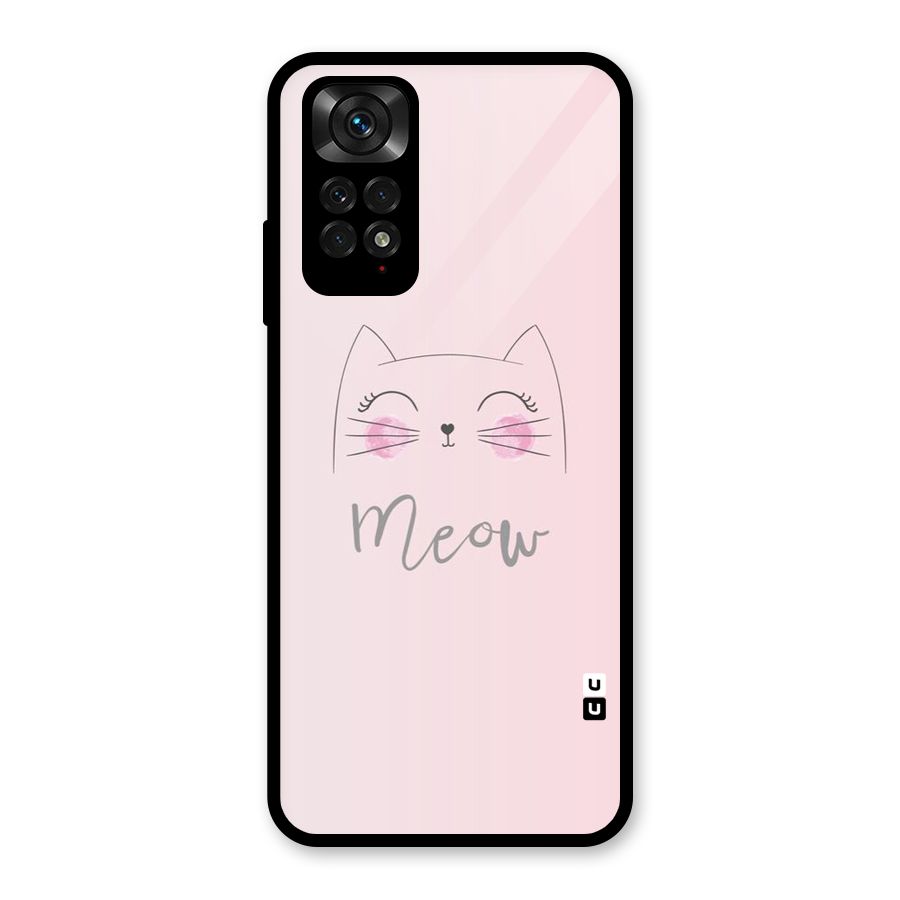 Meow Pink Glass Back Case for Redmi Note 11S