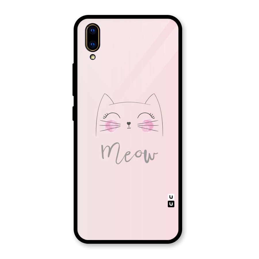Meow Pink Glass Back Case for Vivo V11 Pro