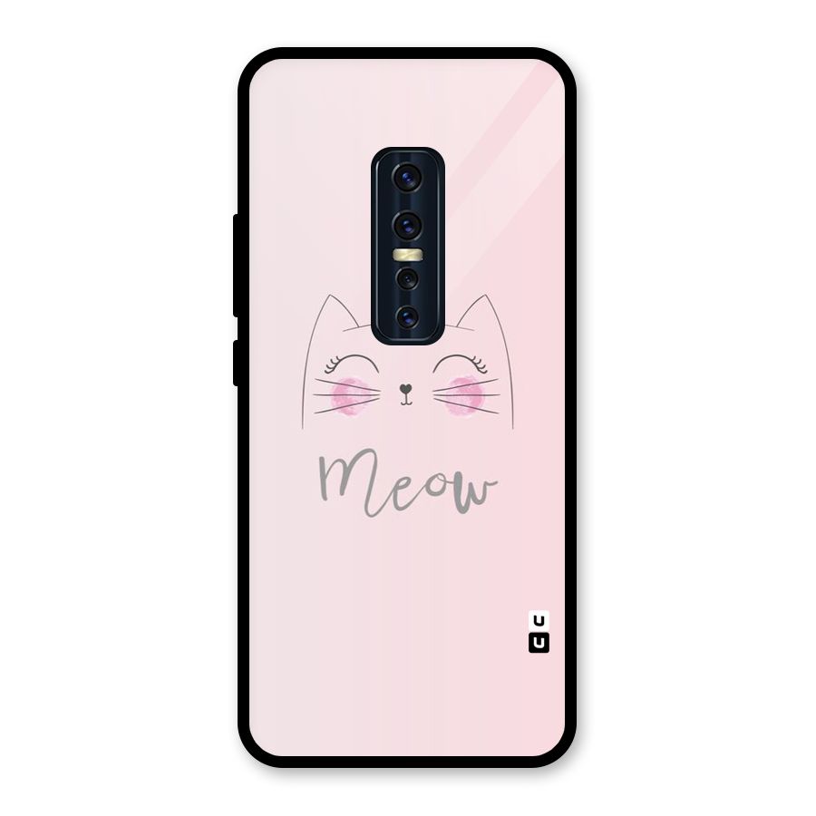 Meow Pink Glass Back Case for Vivo V17 Pro