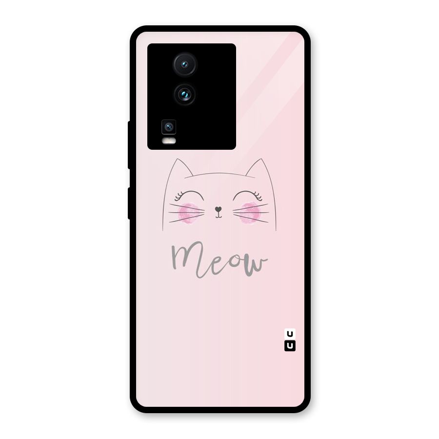 Meow Pink Glass Back Case for Vivo iQOO Neo 7 Pro