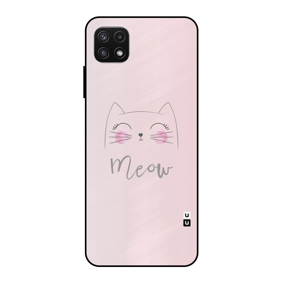 Meow Pink Metal Back Case for Galaxy A22 5G