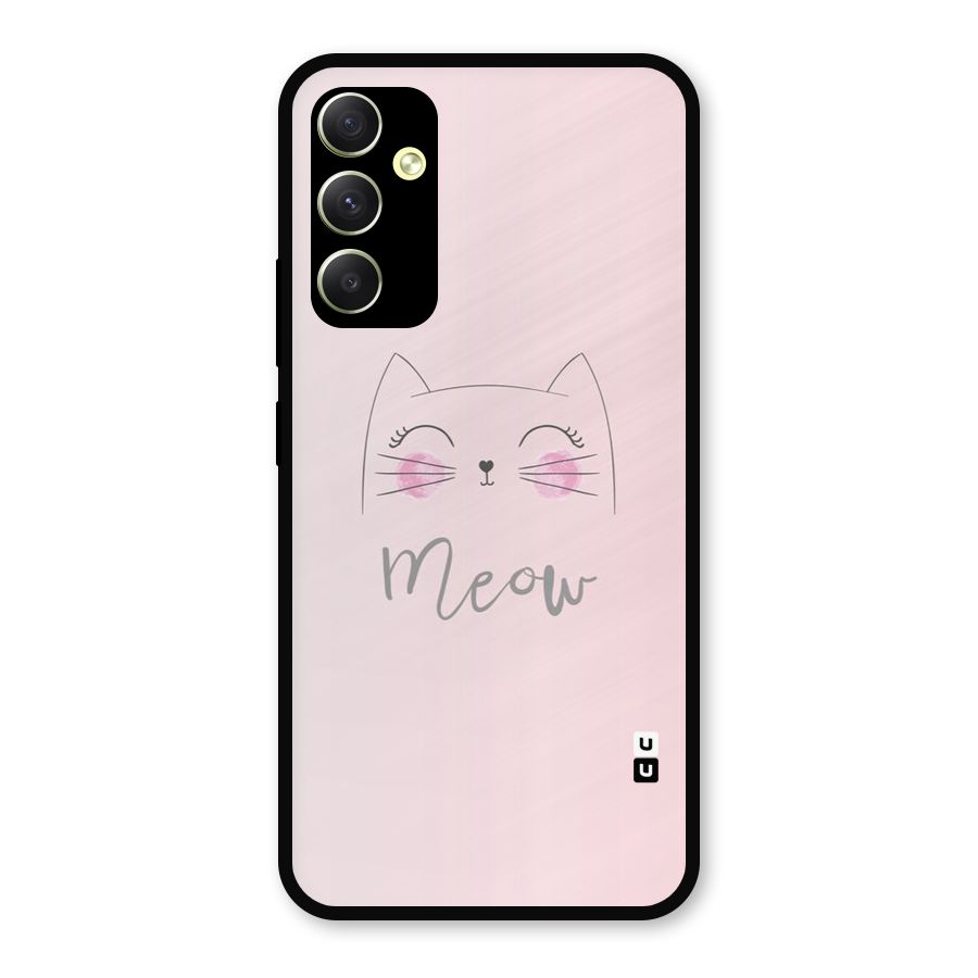 Meow Pink Metal Back Case for Galaxy A34