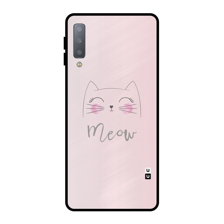 Meow Pink Metal Back Case for Galaxy A7 (2018)