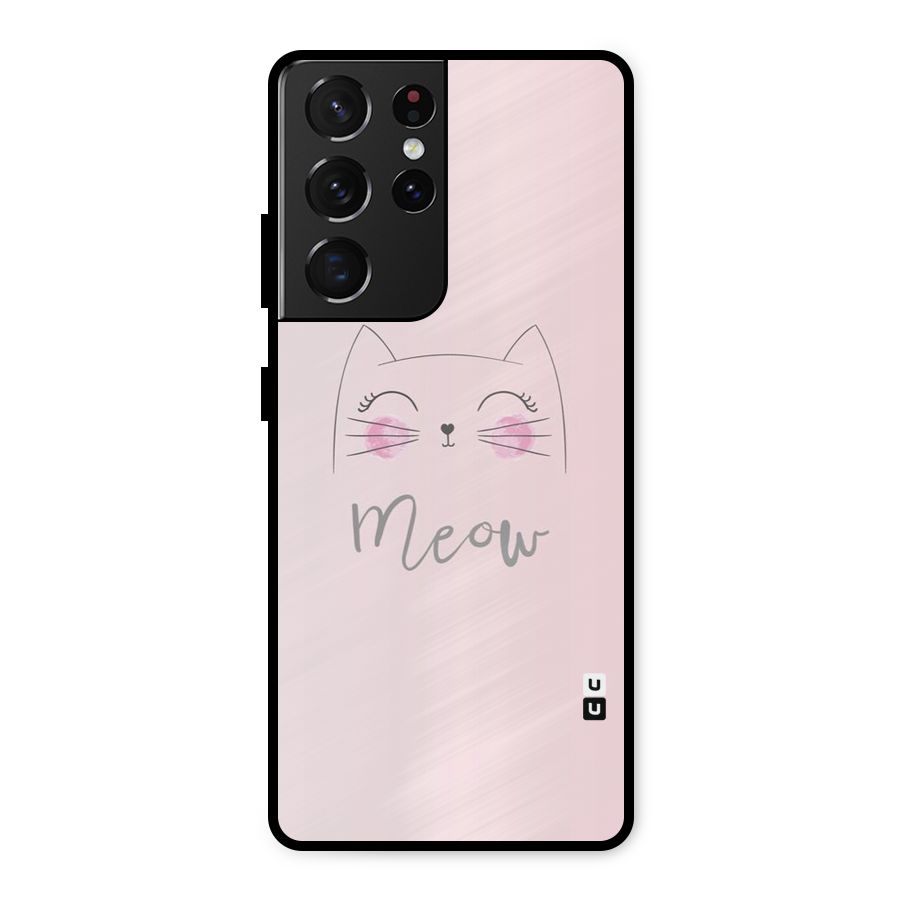 Meow Pink Metal Back Case for Galaxy S21 Ultra 5G