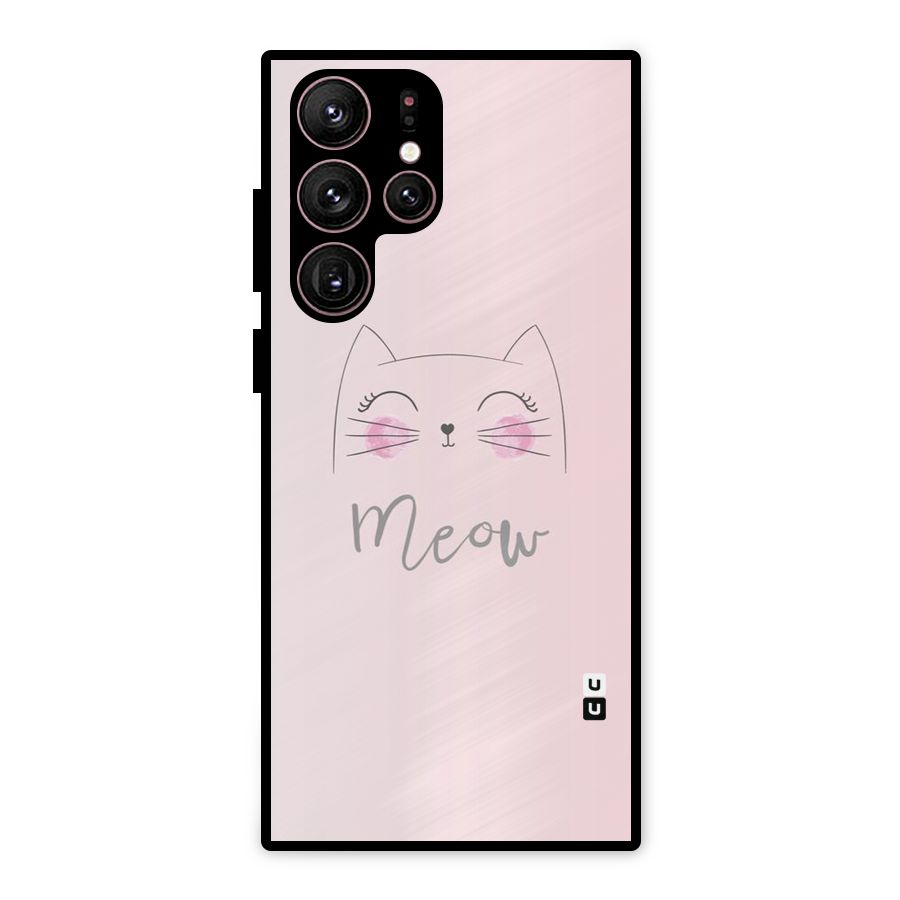 Meow Pink Metal Back Case for Galaxy S22 Ultra 5G