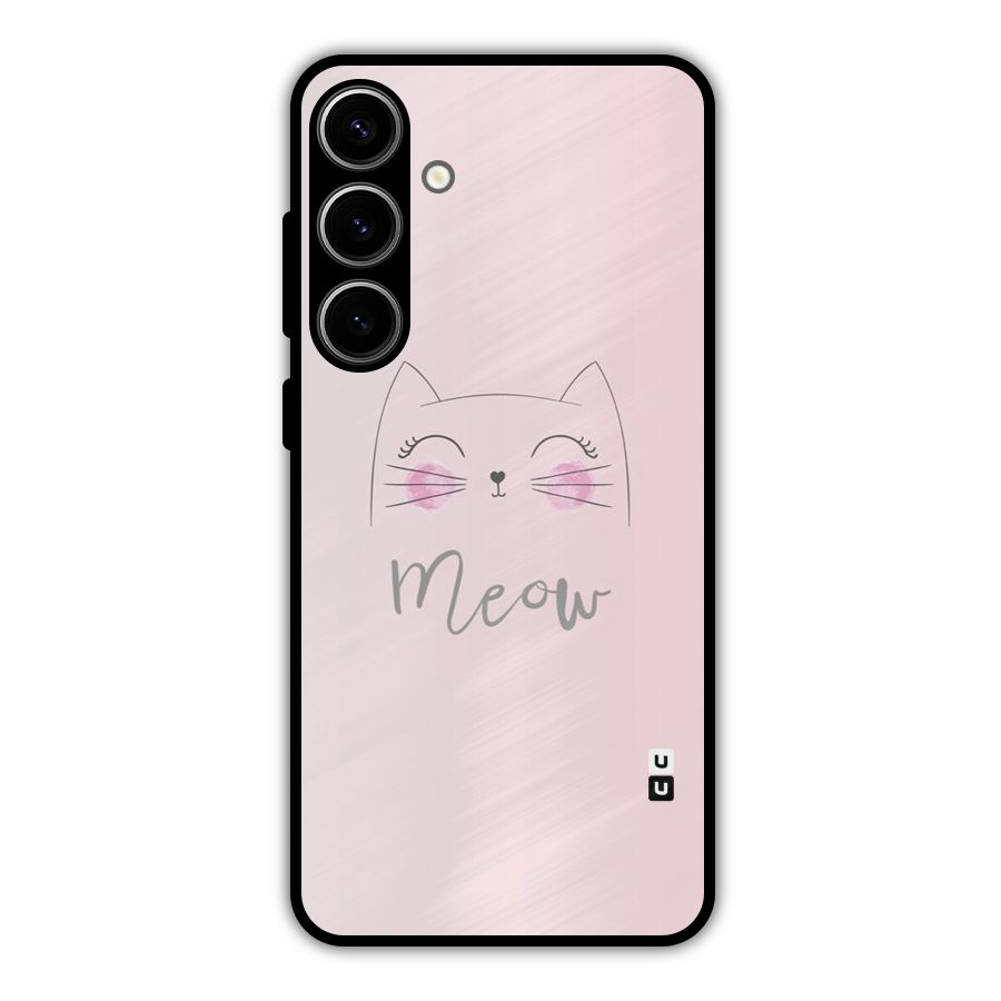 Meow Pink Metal Back Case for Galaxy S24 Plus
