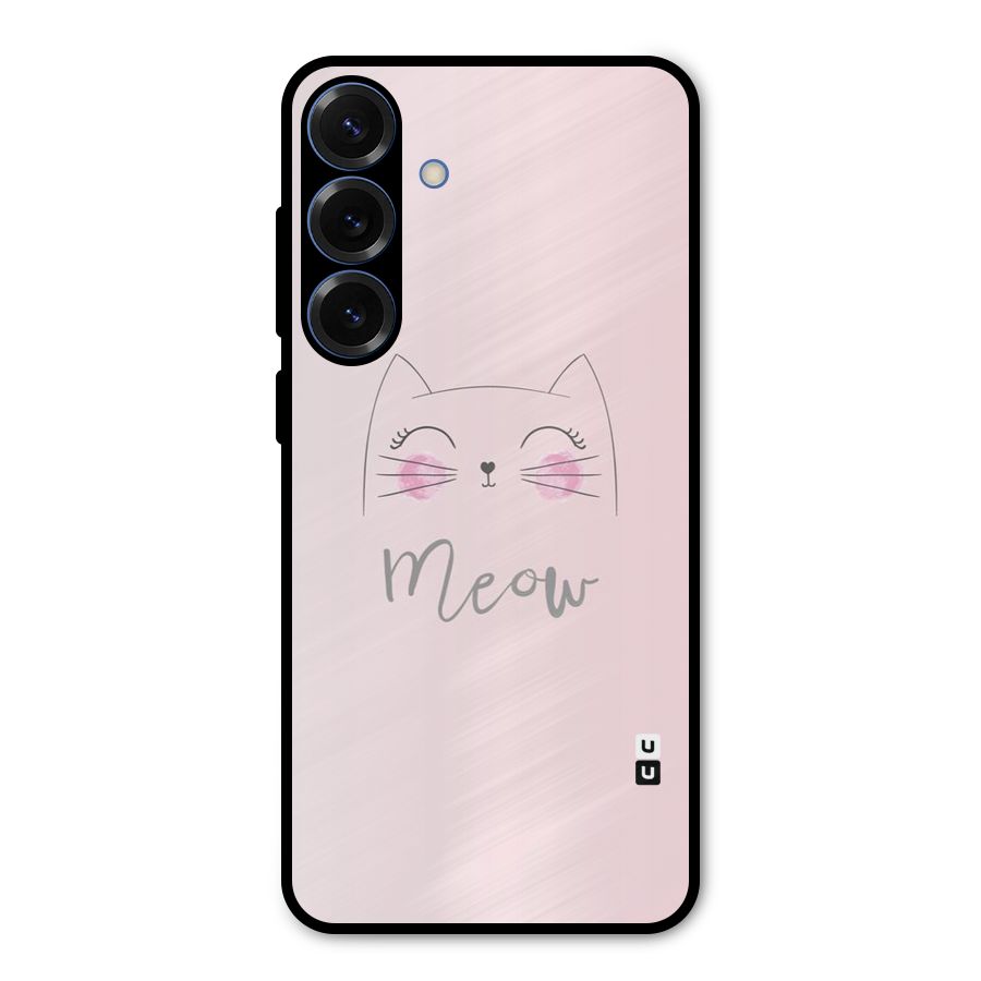 Meow Pink Metal Back Case for Galaxy S25 Plus