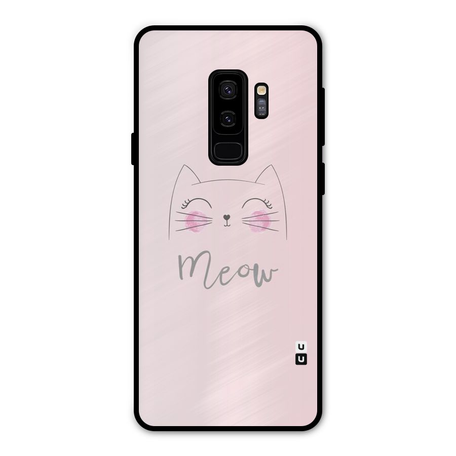 Meow Pink Metal Back Case for Galaxy S9 Plus