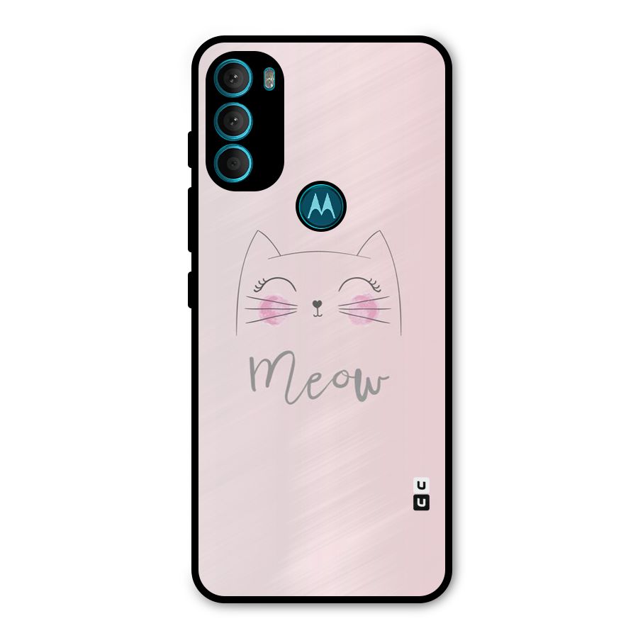 Meow Pink Metal Back Case for Moto G71 5G