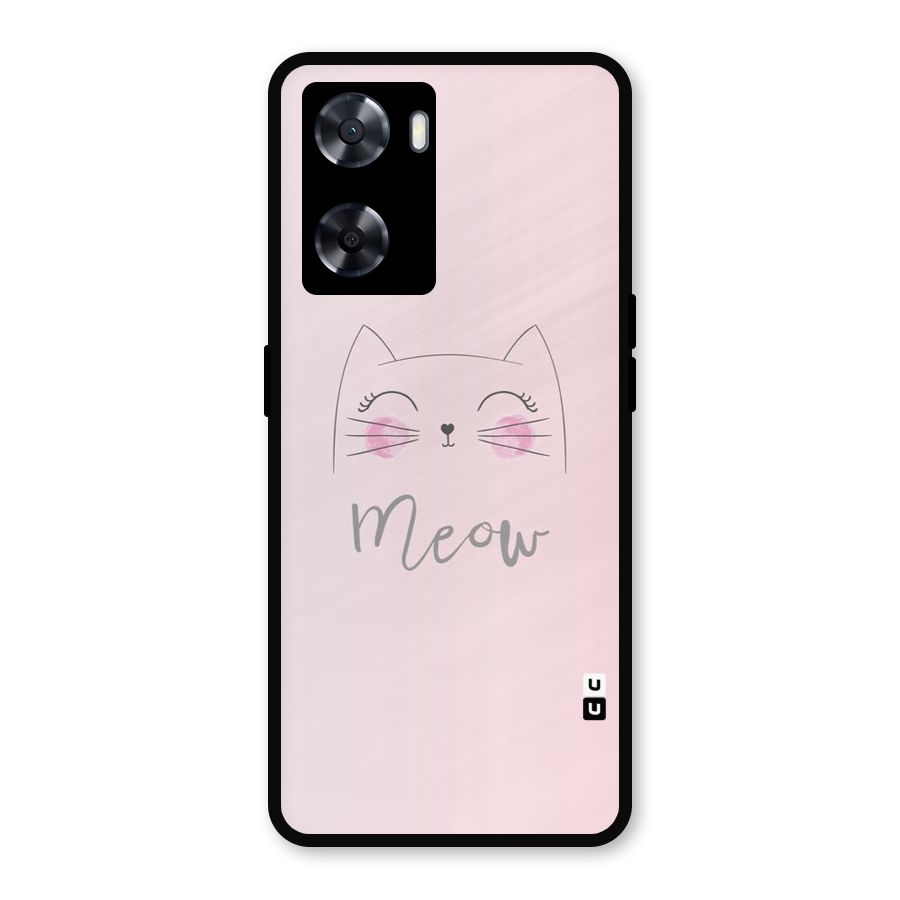 Meow Pink Metal Back Case for Oppo A77s