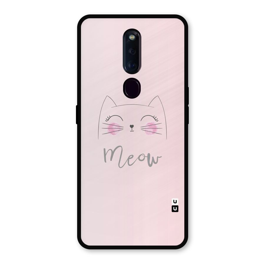 Meow Pink Metal Back Case for Oppo F11 Pro