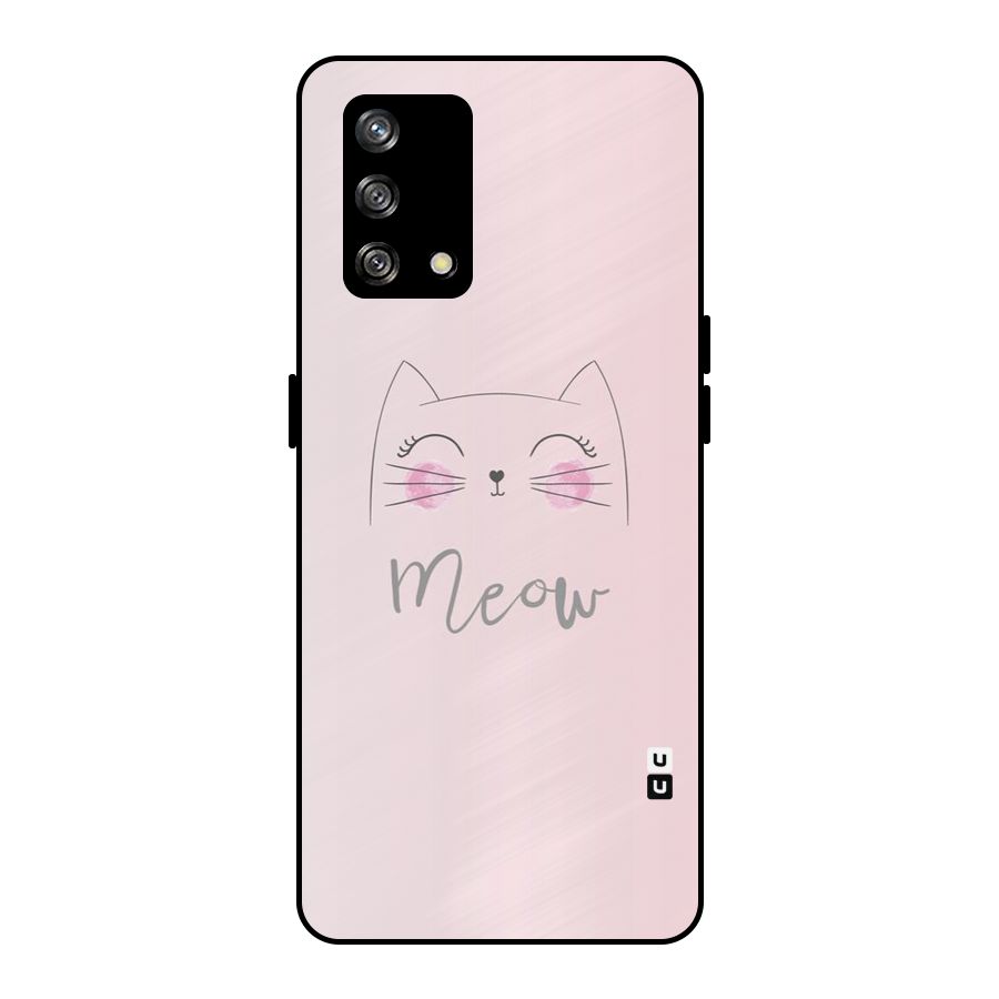 Meow Pink Metal Back Case for Oppo F19