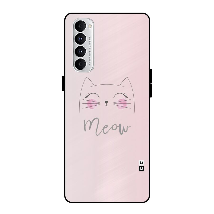 Meow Pink Metal Back Case for Oppo Reno4 Pro