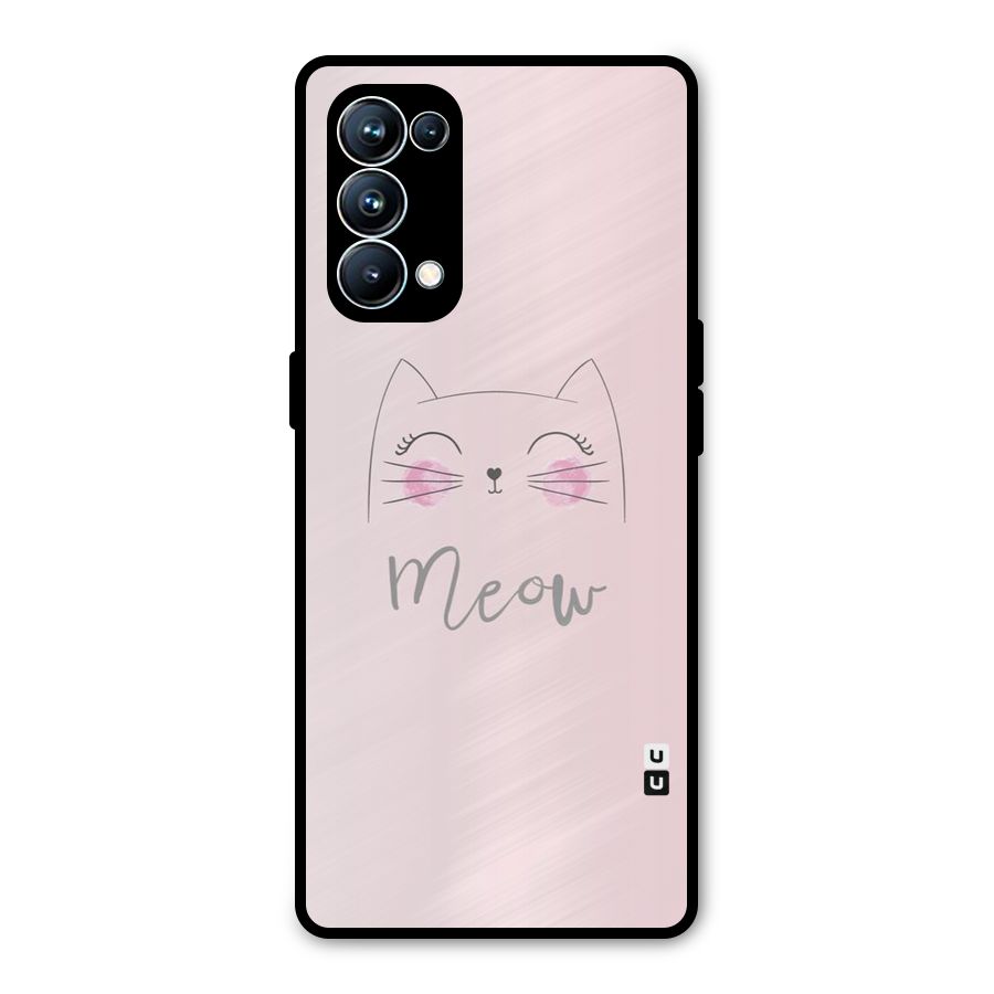 Meow Pink Metal Back Case for Oppo Reno5 Pro 5G