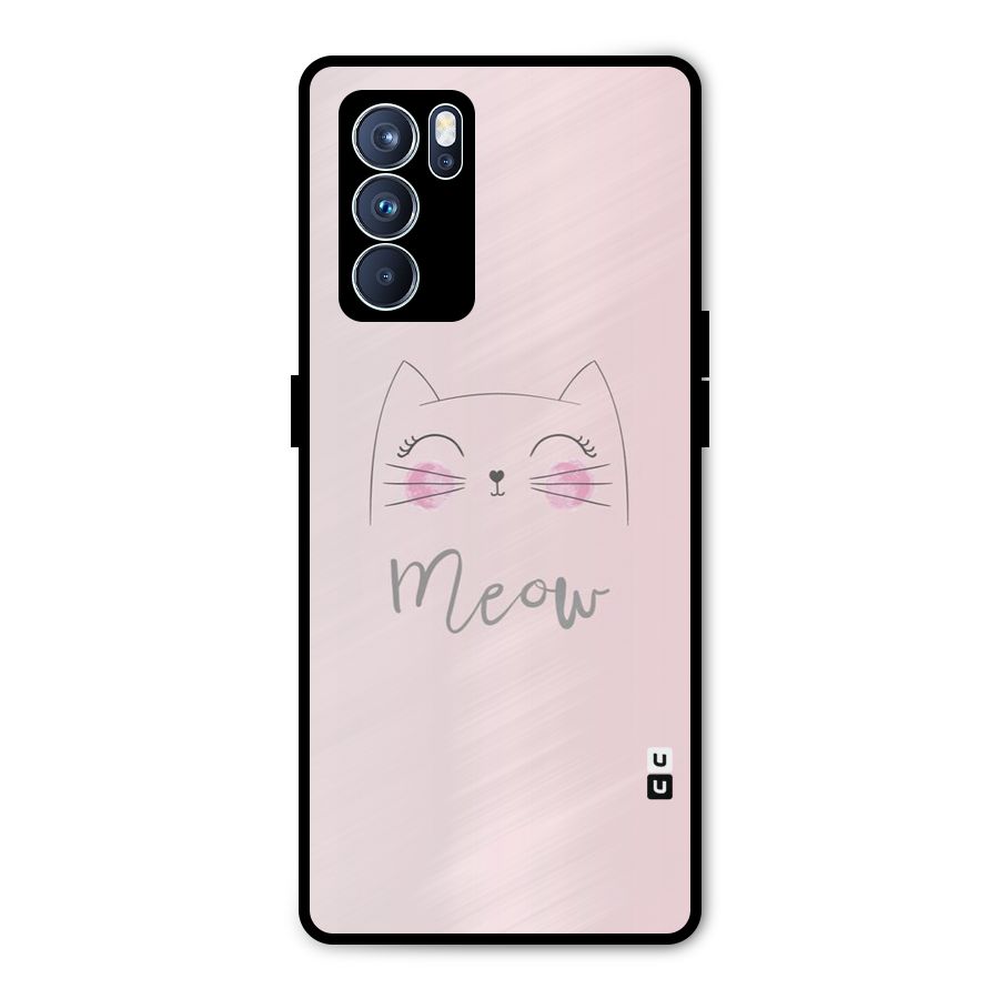 Meow Pink Metal Back Case for Oppo Reno6 Pro 5G