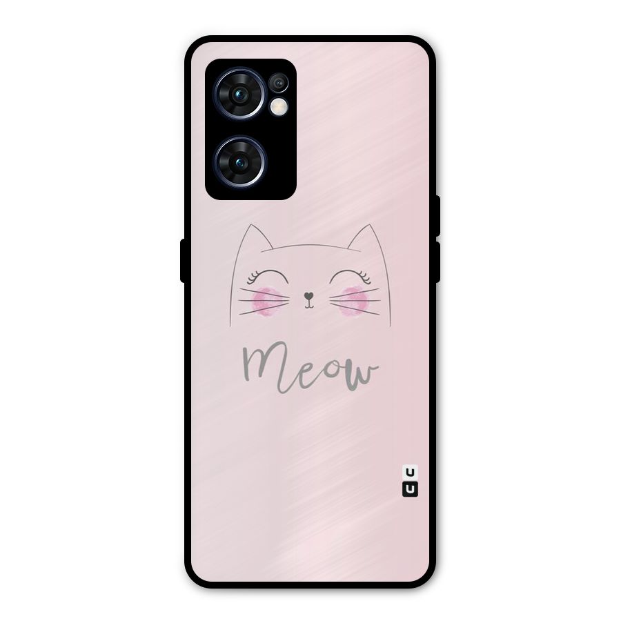 Meow Pink Metal Back Case for Oppo Reno7 5G