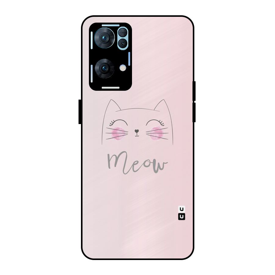Meow Pink Metal Back Case for Oppo Reno7 Pro 5G