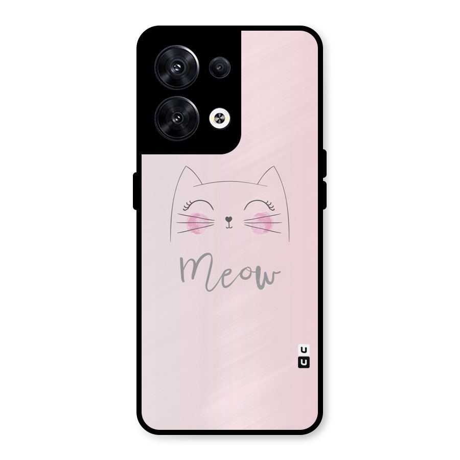 Meow Pink Metal Back Case for Oppo Reno8 5G