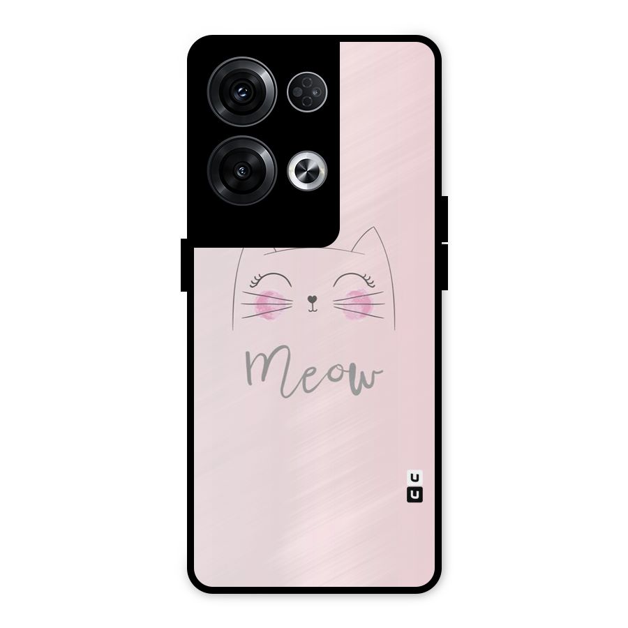 Meow Pink Metal Back Case for Oppo Reno8 Pro 5G