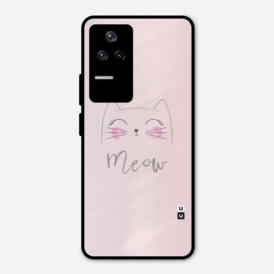 Meow Pink Metal Back Case for Poco F4 5G