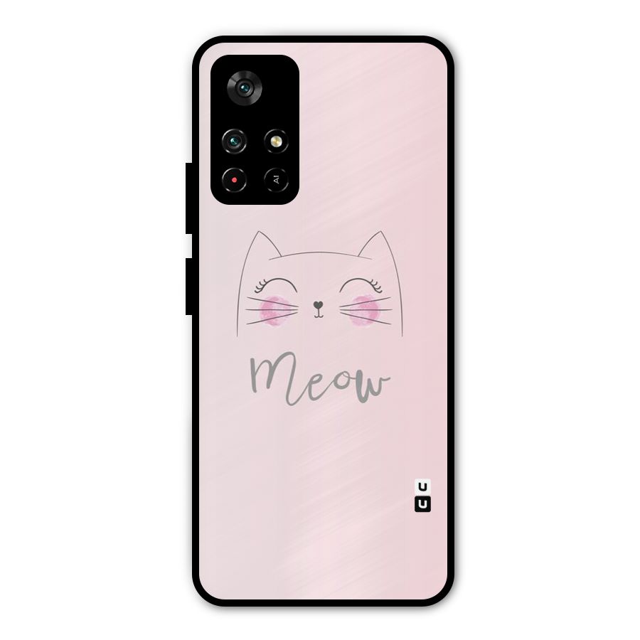 Meow Pink Metal Back Case for Poco M4 Pro 5G