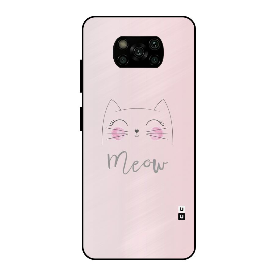 Meow Pink Metal Back Case for Poco X3